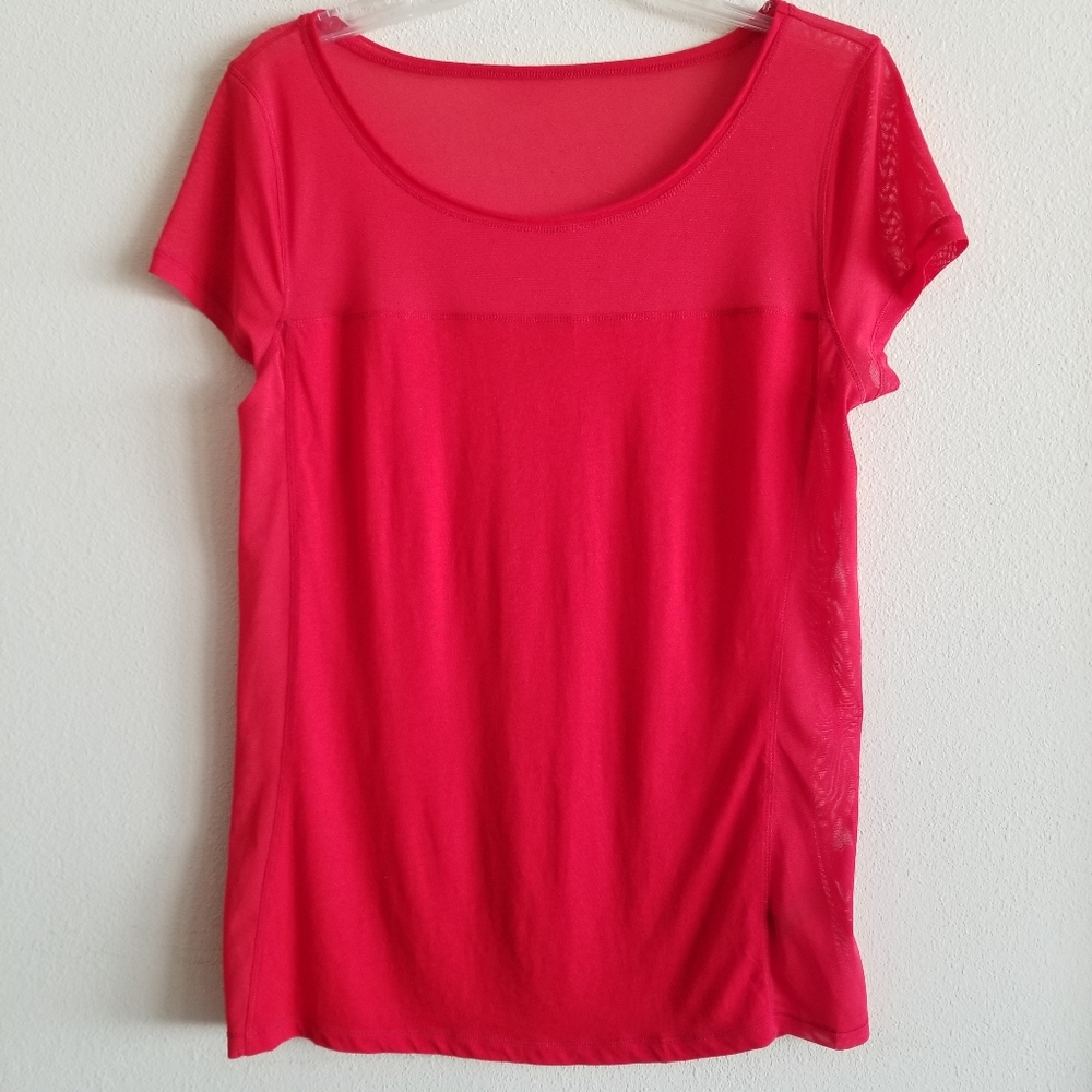 EXPRESS SHORT SLEEVE RED BLOUSE SIZE LARGE